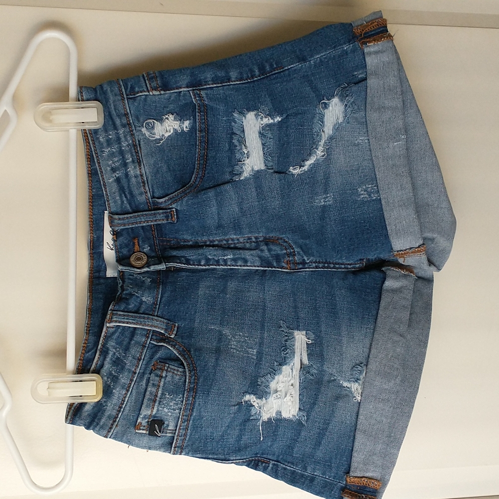 KanCan Cuffed denim Jean shorts Ripped Distressed 25